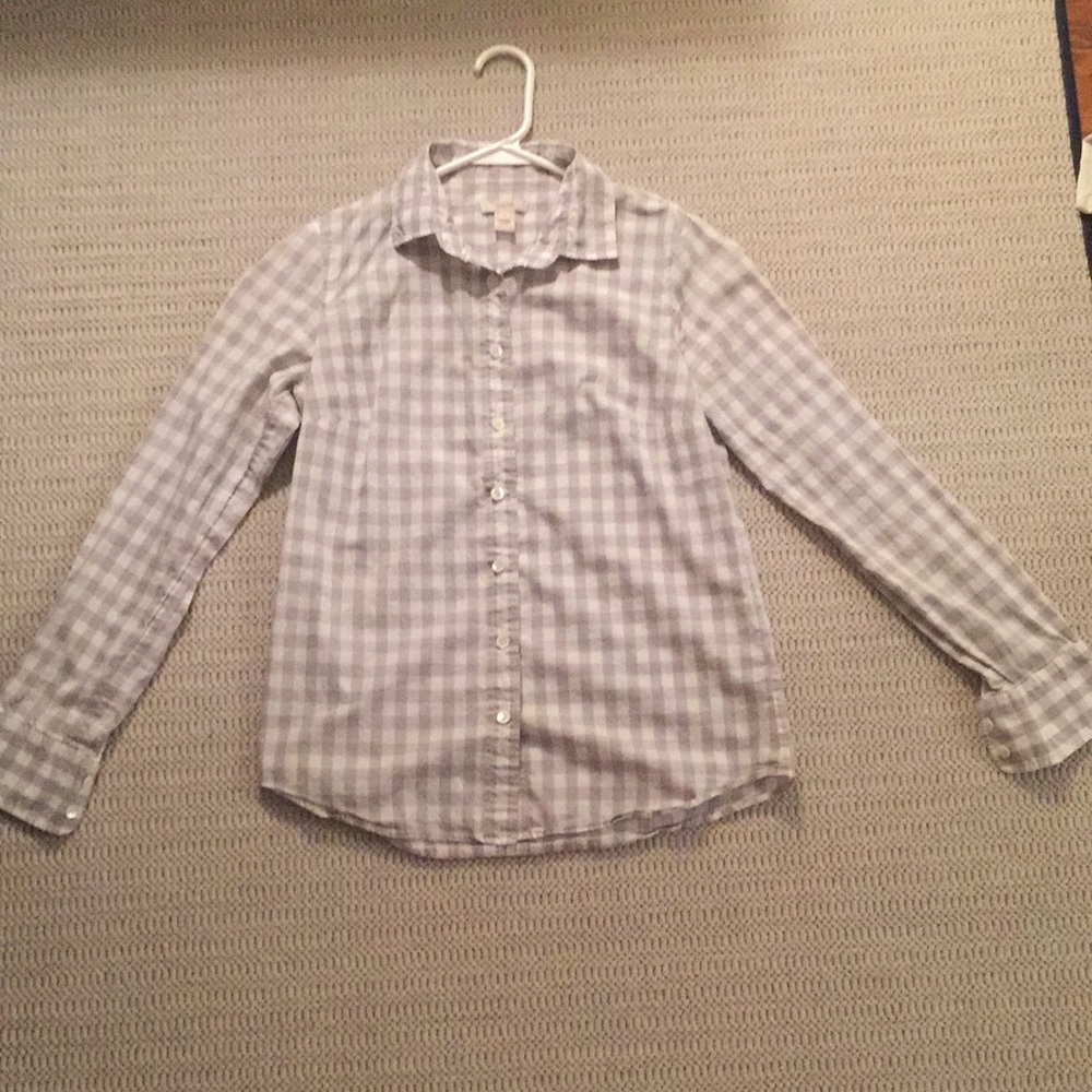 Grey And White Gingham Button Down - image 1